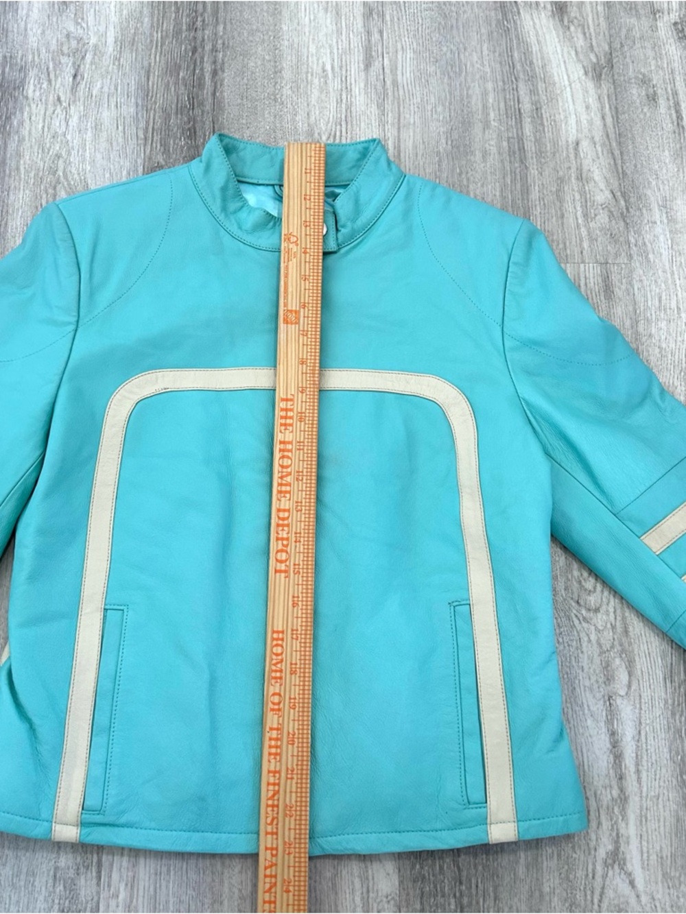 VINTAGE Wilsons Leather Maxima Jacket Womens M Blue Moto Striped Racing 90s - Picture 8 of 13